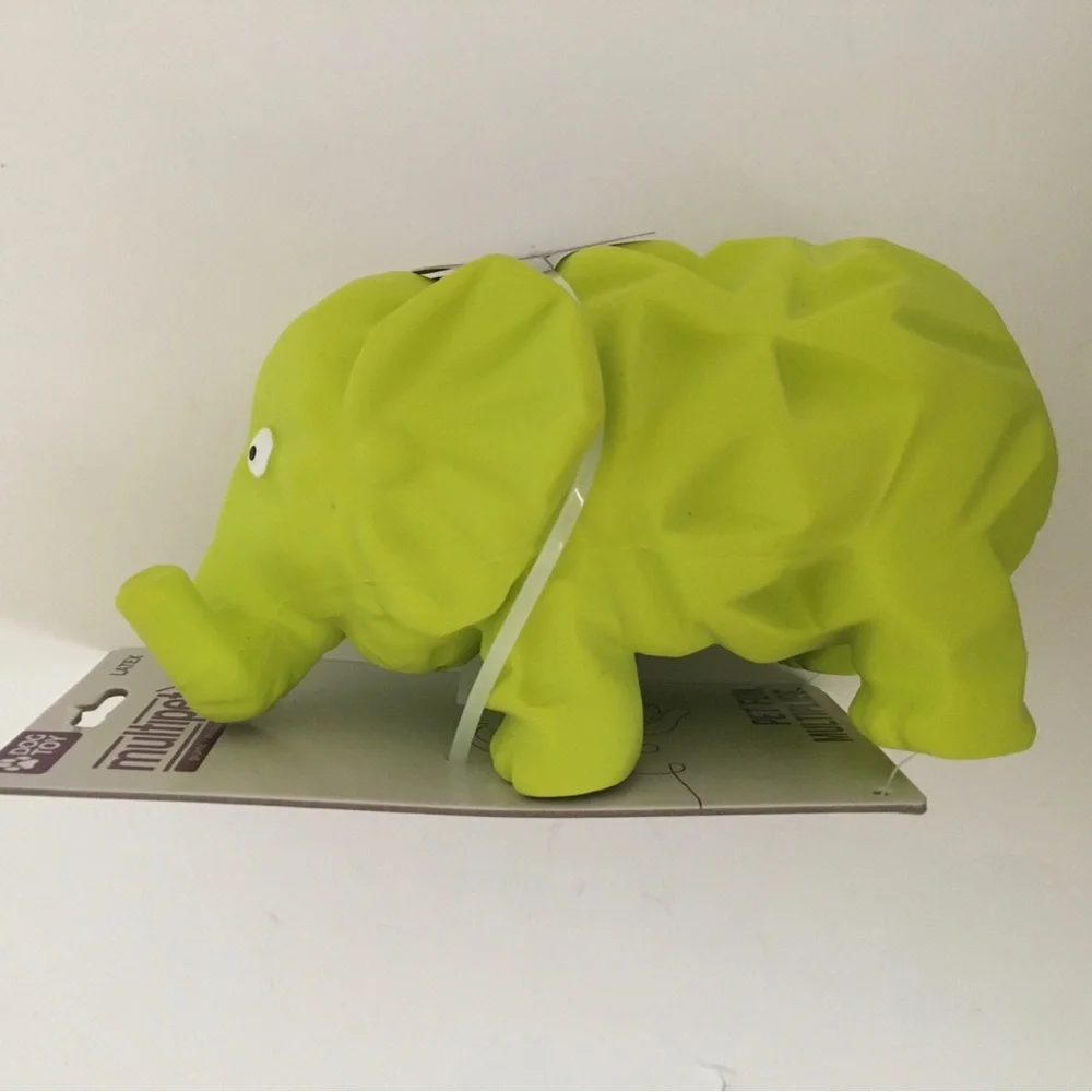 NEW Dog Toy Latex Green Elephant Grunt Noise for Large Pets | Multipet